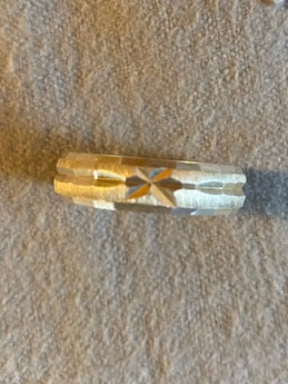 Mens Sterling Hammered Band, Mexico, Hallmark, Size 11.5, Single Star on band